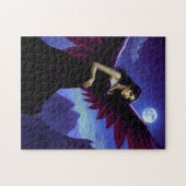 月のある山の美しい妖精 ジグソーパズル (横)