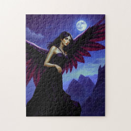 月のある山の美しい妖精 ジグソーパズル