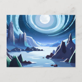 月のある輝く国 ポストカード