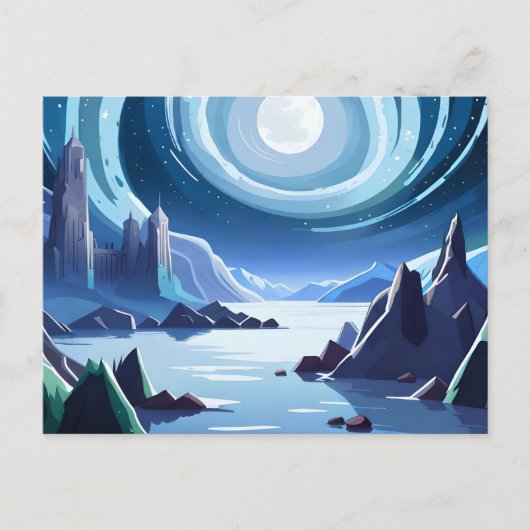 月のある輝く国 ポストカード (正面)