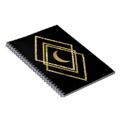 月のある黄金の幾何学的 ノートブック (右側)