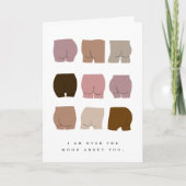 月のおもしろいお尻グリーティングカード カード (正面)