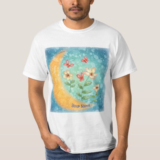 月のお花 Tシャツ (正面)