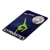 月のそばで宇宙に輝く体操選手 マグネット (左側)