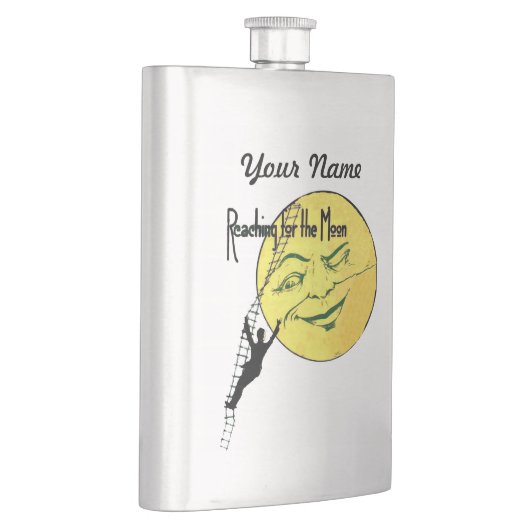 月のための月の人の梯子の範囲をまばたきさせるヴィンテージ フラスク (右)