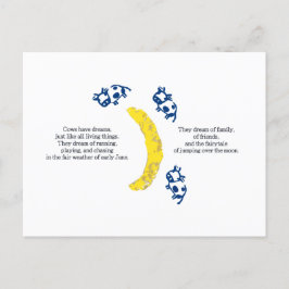 月のはがきに牛 ポストカード