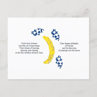 月のはがきに牛 ポストカード