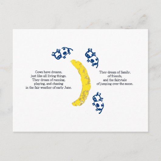 月のはがきに牛 ポストカード (正面)