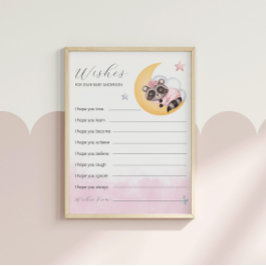 月のアライグマの夢を見てベビーゲームを願う