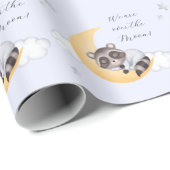 月のアライグマ男の子の赤ちゃんシャワーを夢見る ラッピングペーパー (ロールコーナー)