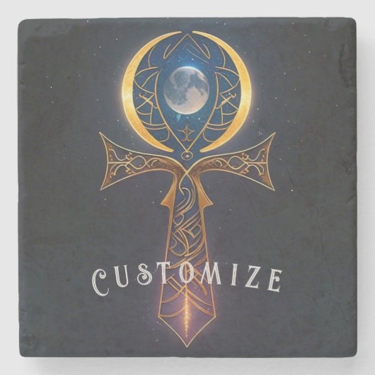 月のアンク ストーンコースター (正面)