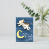 月のアートの上に飛び乗ったシャワー牛を表示 エンクロージャーカード (スタンド正面)