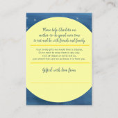 月のアートの上に飛び乗ったシャワー牛を表示 エンクロージャーカード (裏面)