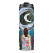 月のアートワークを見る女性たち タンブラー (正面)