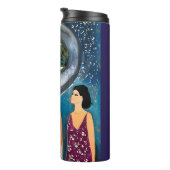 月のアートワークを見る女性たち タンブラー (回転右)