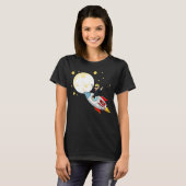 月のウォーストリートベットダイヤモンドハンズAMCアペ Tシャツ (正面フル)