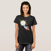 月のウォーストリートベットダイヤモンドハンズAMCアペ Tシャツ (正面フル)