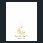 月のウサギのゲストブック ポスター<br><div class="desc">これは、タンポポをテーマにしたイベントのすべてのゲストを記念する素晴らしい方法です！ ゲストに指紋を付けて名前を記入してもらい、タンポポの種を埋め尽くしてください。 それをフレームに入れて、記念品として保管できます！ 誕生日、洗礼、命名日、性別発表パーティー、教師へのプレゼント、卒業式、結婚式、またはその他のイベントに使用できます！</div>