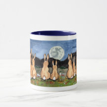 "月のウサギ"のウサギ家族のコーヒー・マグ