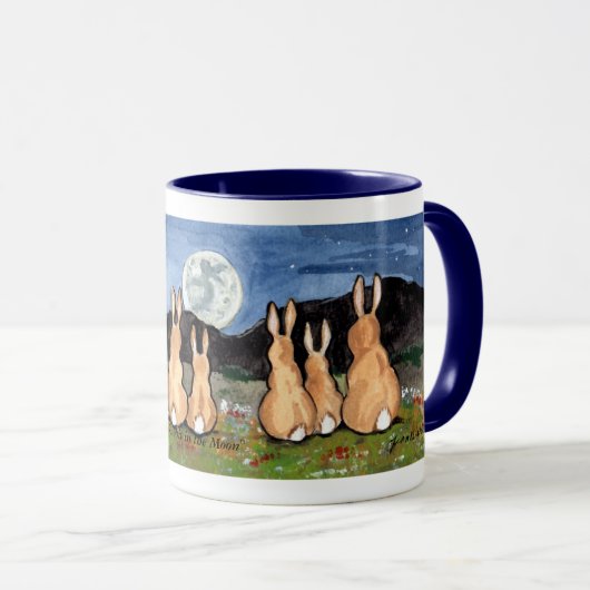 "月のウサギ"のウサギ家族のコーヒー・マグ マグカップ (正面右)