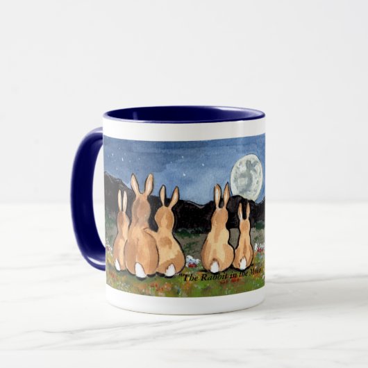"月のウサギ"のウサギ家族のコーヒー・マグ マグカップ (正面左)