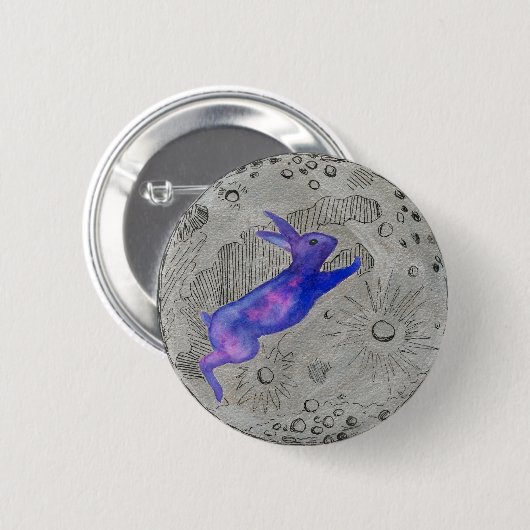 月のウサギ 缶バッジ (正面&裏面)