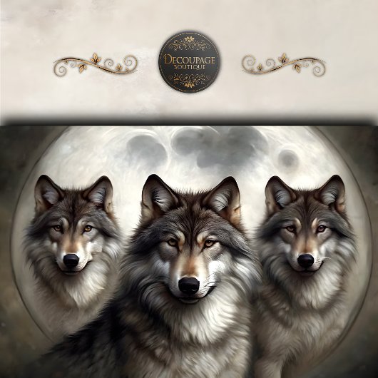 月のウルフパックのデコページ 薄葉紙