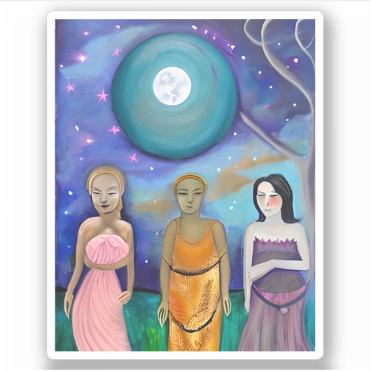 月のエネルギー |天体のアートワーク シール (正面)