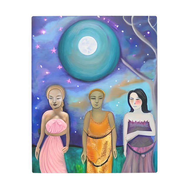 月のエネルギー |天体のアートワーク メタルプリント (正面)