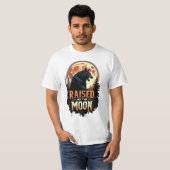 月のオオカミ人恐怖ハロウィーンの日に育つ Tシャツ (正面フル)