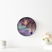 月のオオカミ ラウンド壁時計 (ホーム)