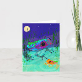 月のカエル空白のグリーティングカード サンキューカード