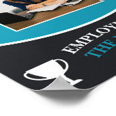 月のカスタマイズ可能な青い従業員写真 ポスター (角)