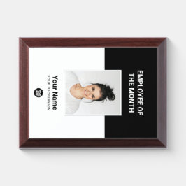 月のカスタムロゴと写真の従業員 表彰プラーク