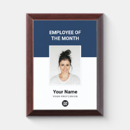 月のカスタムロゴと写真の従業員 表彰プラーク