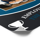 月のカスタム写真のNavy Blue従業員 ポスター (角)