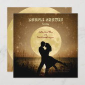 月のカップルのシャワーに私を飛ばして下さい 招待状 (正面/裏面)