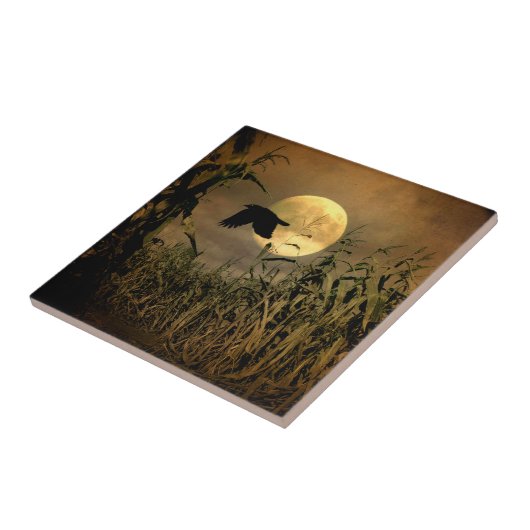 月のカラスの収穫 タイル (側面)