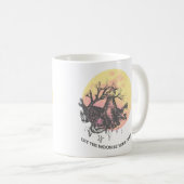 月のガイド、月の狼と文字の並び コーヒーマグカップ (正面右)