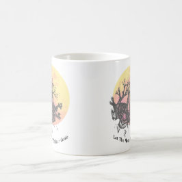 月のガイド、狼の月と手に文字を入力する コーヒーマグカップ