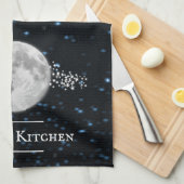 月のキッパーソナライズされたチンタオル キッチンタオル (四つ折り)