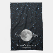 月のキッパーソナライズされたチンタオル キッチンタオル (縦)