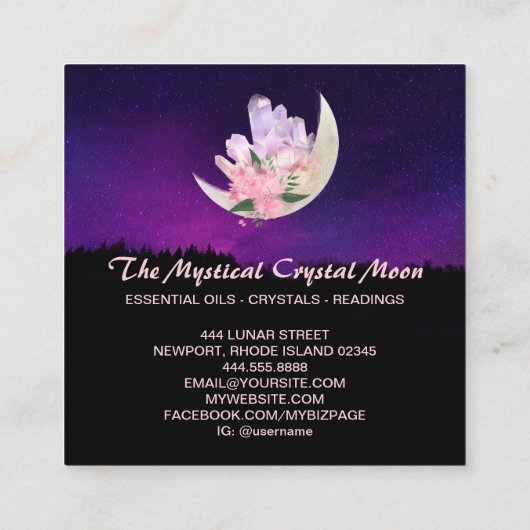 *~*月のクリスタルフローラランドスケープスクエアビジネス スクエア名刺 (裏面)