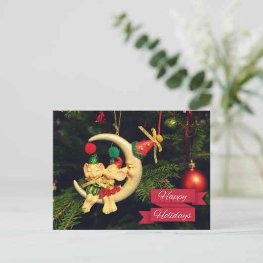 月のクリスマスのネズミ シーズンポストカード (スタンド正面)