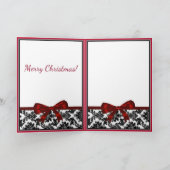 月のクリスマスカードの下にそりに乗る シーズンカード (内部)