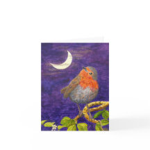 月のクリスマスカードを考えるロビン