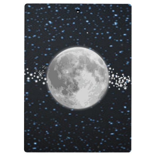 月のクリップボパーソナライズされたード クリップボード (裏面)