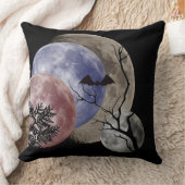 月のグラフィック不気味 クッション (ブランケット)