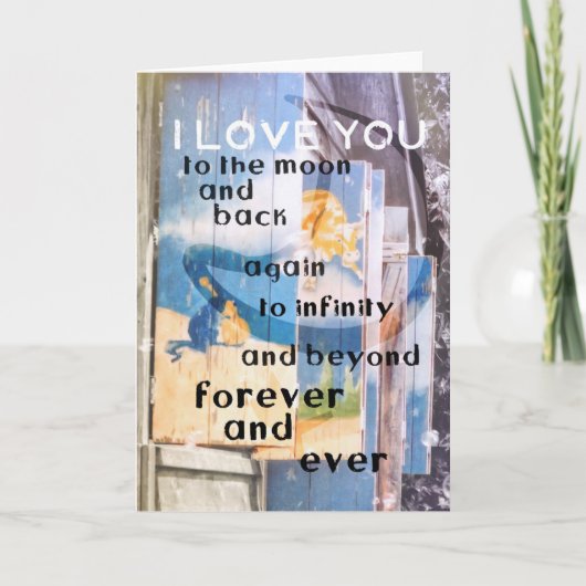 月のグリーティングカードの上で サンキューカード (正面)