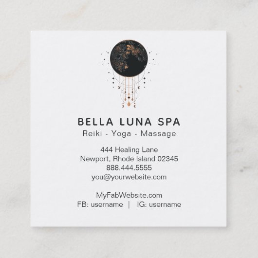 *~*月のコスモスムーンシャーマン宇宙 スクエア名刺 (裏面)